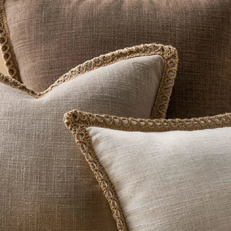 Decorbites™ Leinen-Quadrat-Kissenbezüge-Set – Wohnaccessoires für Sofa, Couch, Bett