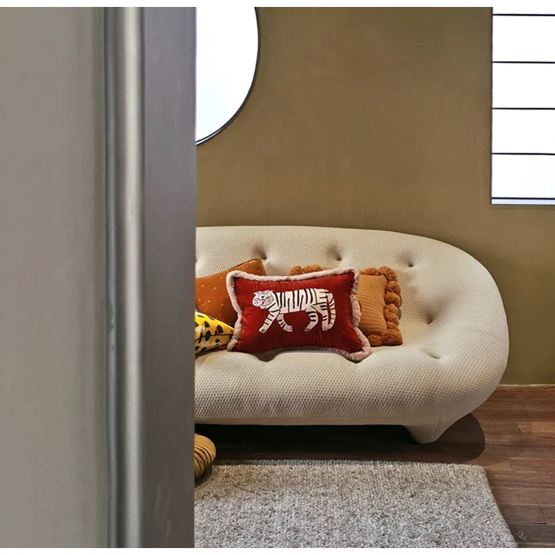 Decorbites™ Stickerei Samt Kissenbezug mit Furry Tiger-Motiv 40x55 cm: Retro-Charme Luxus-Home-Dekoration
