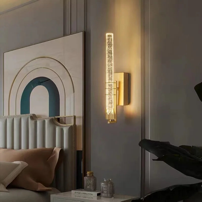 DecorBites™ Crystal Wall Sconce: Modern LED Decorative Light for Bedroom, Living Room & Corridor