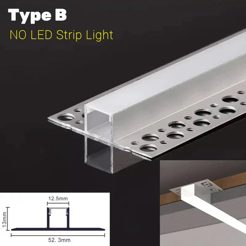 DecorBites™ LED Aluminum Profile Recessed Waist Line Channel for Backlighting Corners