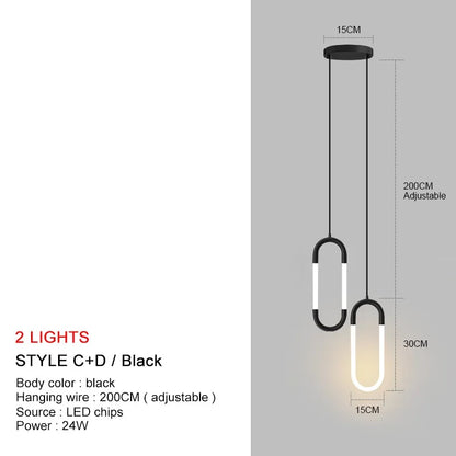 Nordic Gold Linear LED Pendant Light