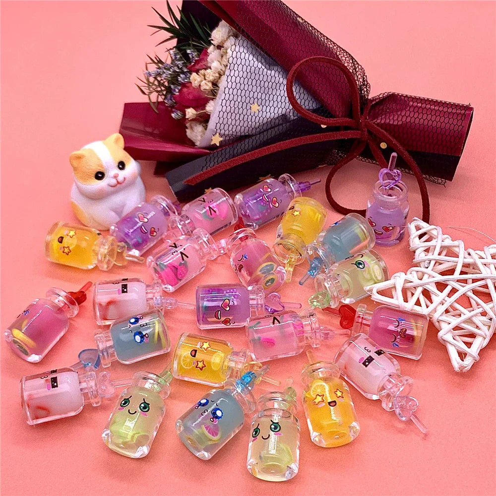 DecorBites™ Heart Pearl Shell Wishing Bottle Miniature DIY Accessory For Jewelry