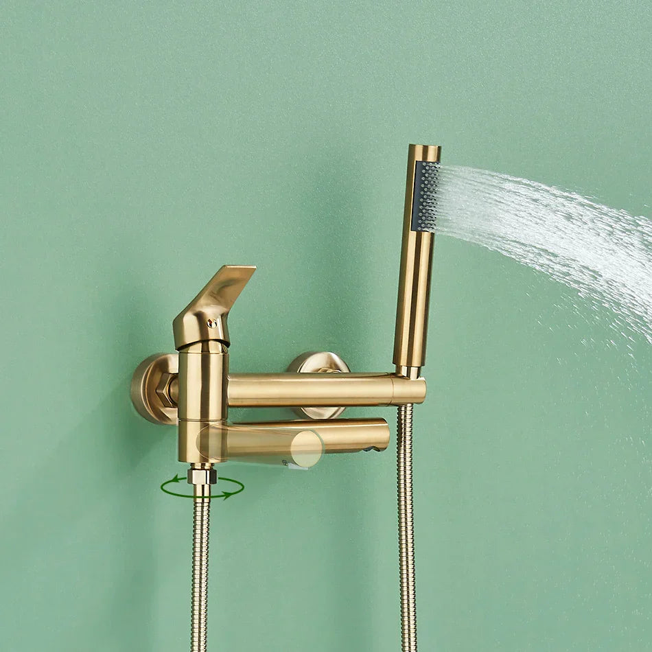 Decorbites™ Messing-Wandmontiertes Badewannen-Duschmischbatterie-Set für das Badezimmer