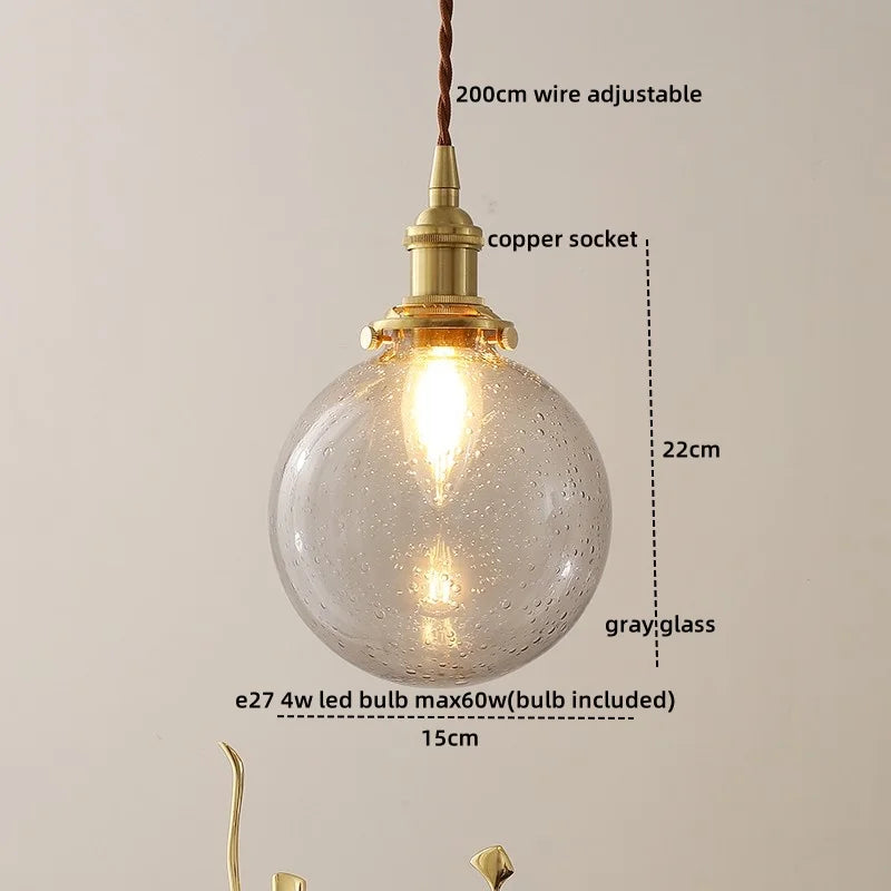 Decorbites™ Glas-Kupfer-LED-Hängeleuchte: Nordische Pendelleuchte, Wohnzimmer Schlafzimmer Couch-Tisch-Schalter