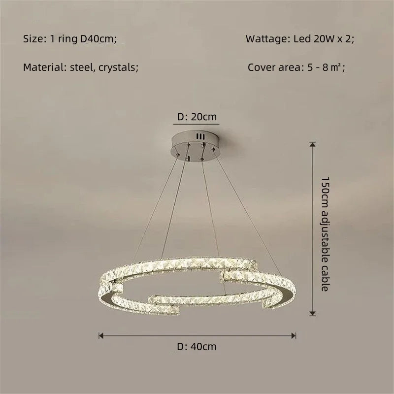Decorbites™ Kristall-LED-Kronleuchter Anhängerleuchte Moderne Luxus-Eingangshalle Deckenlampe
