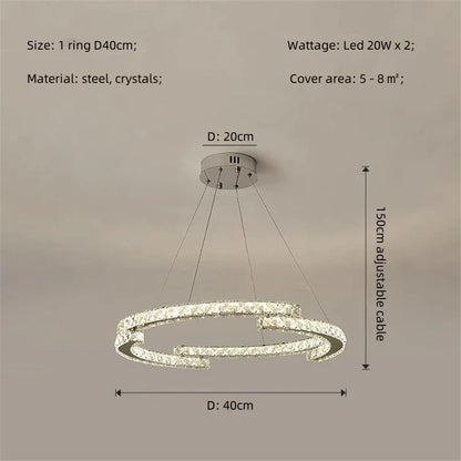 Decorbites™ Kristall-LED-Kronleuchter Anhängerleuchte Moderne Luxus-Eingangshalle Deckenlampe
