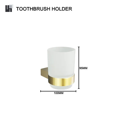 Decorbites™ Gold-Badaccessoires-Set: Handtuchstange, Toilettenpapierhalter, Handtuchhalter, Haken