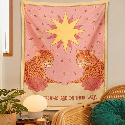 Decorbites™ Leopard-Teppich-Wandbehang | Psychedelische Boho-Teppiche für Schlafzimmer und Wohnzimmer