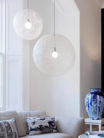 DecorBites™ Hemp Rattan Sphere Pendant Lights for Home Decor & Lighting