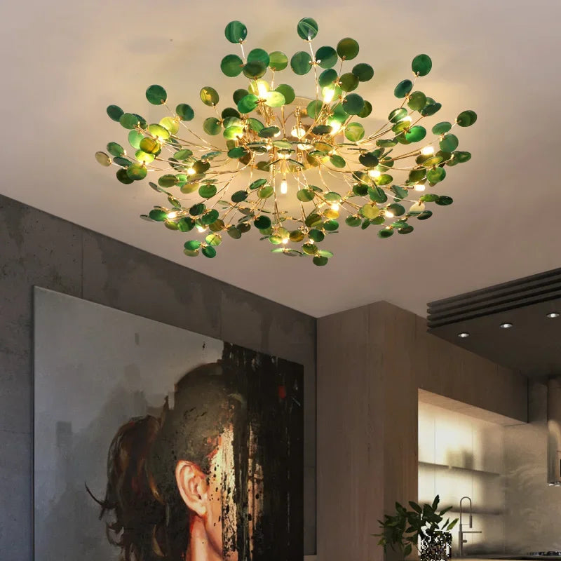 Decorbites™ Blatt-Achat-Deckenleuchte: Modernes nordisches Jade-Design für Wohnzimmer, Restaurant, Schlafzimmer