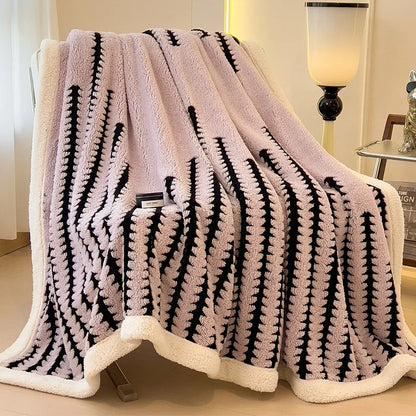 Decorbites™ Jacquard-Decke: Winterverdickte Lammwoll-Nap-Shawl für das Wohnzimmer