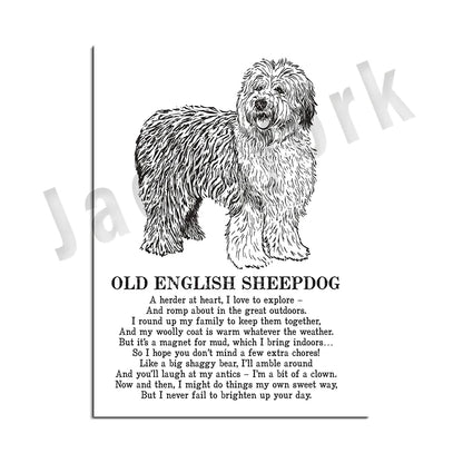 Decorbites™ Gemütliche Hunde-Kollektion: Hundepoesie-Poster mit Lhasa, Schäferhund, Terrier, Bulldogge, Tibetischer, Yorkie