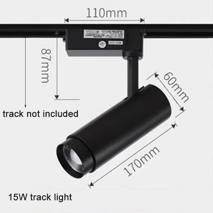 DecorBites™ Adjustable Focus Industrial Black Track Spotlights