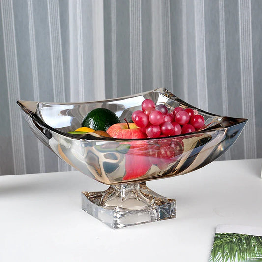 Decorbites™ Große Kristallglas-Fruchtplatte | Elegante Luxus-Dekorationsornamente für das Zuhause