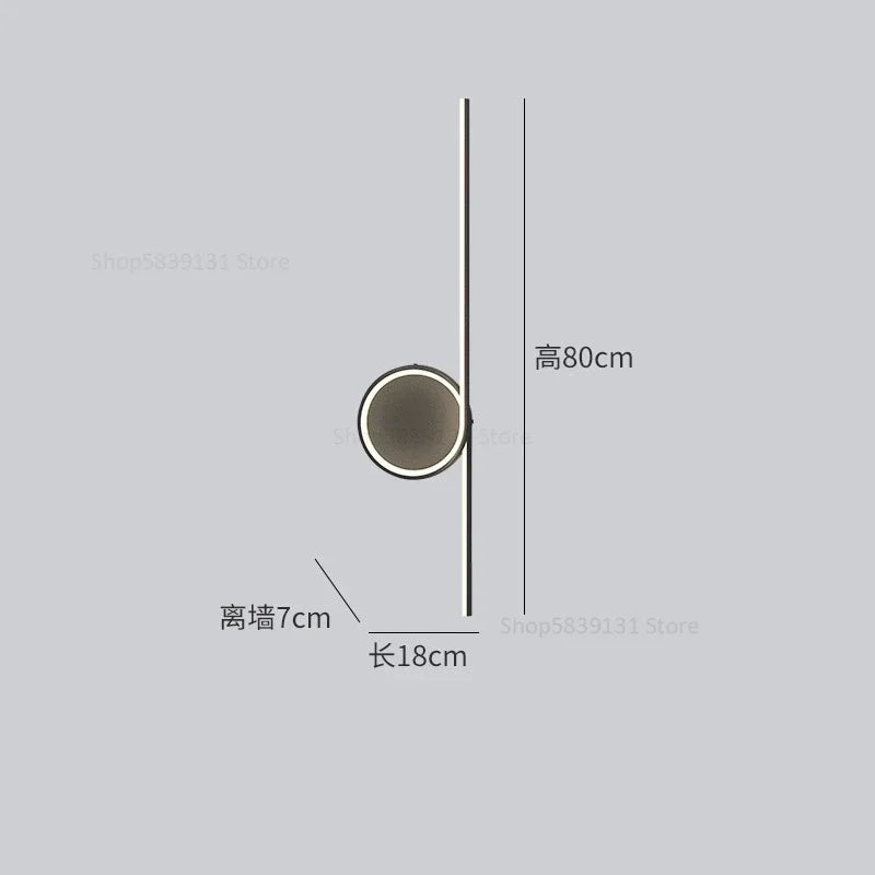 Decorbites™ Kreis Gerade Stange Wandlampe | Moderne Nordische LED Schlafzimmer Wohnzimmer Dekoration