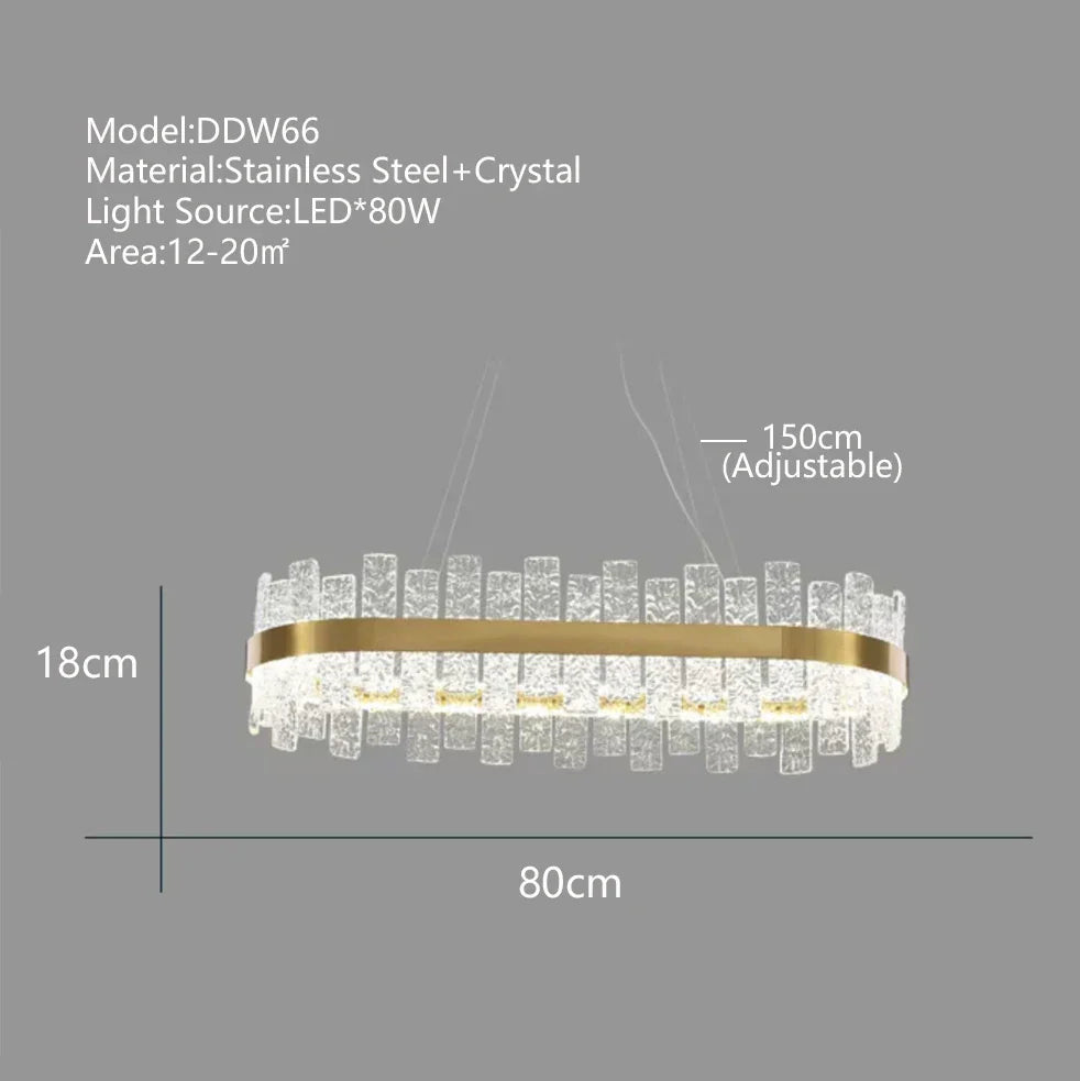 Decorbites™ Kristall-LED-Kronleuchter: Gold/Schwarz Luxus-Hängeleuchte für das Zuhause