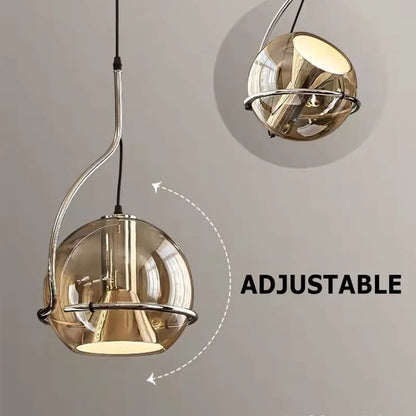 Decorbites™ Industrielles Bernsteinglas-Pendant-Licht Verstellbarer Kronleuchter für Küche Schlafzimmer Flur