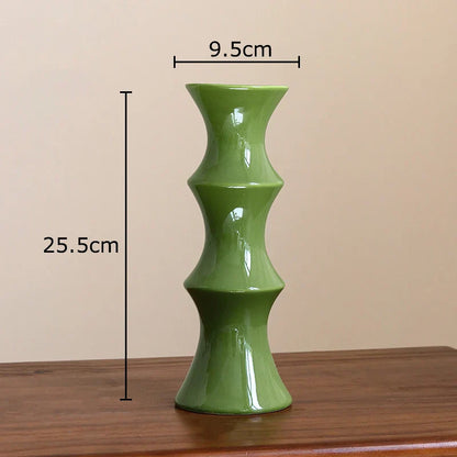 Decorbites™ Bambusförmige Keramikvase: Tischdekoration & Blumengesteck im Raum