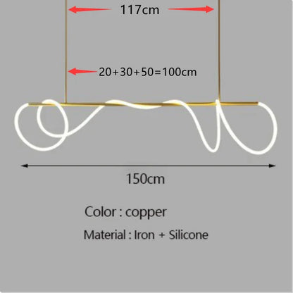 Modern Linear Stainless Steel LED Pendant Light