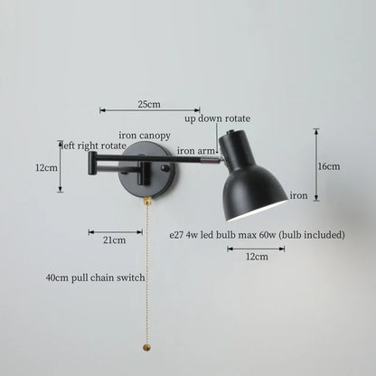 DecorBites™ Cream LED Swing Arm Wall Lamp for Living Room Bedroom Mirror Stair Light