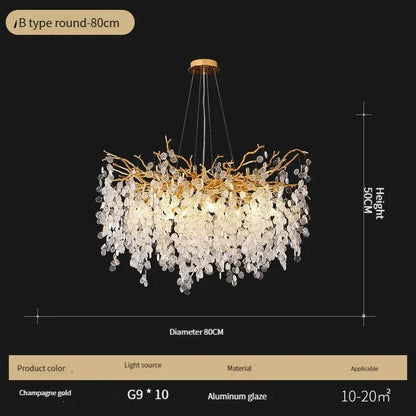 DecorBites™ Crystal LED Chandelier: Luxury Pendant Lamp for Home Decor