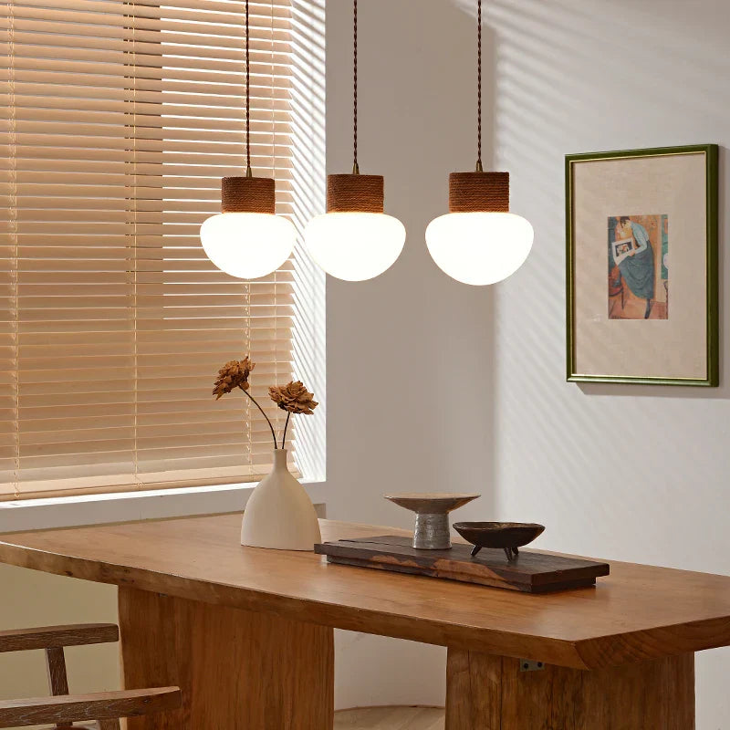 Decorbites™ Hanfseil LED-Hängeleuchte - Nordische Glasleuchte für die Raumdekoration im Haus