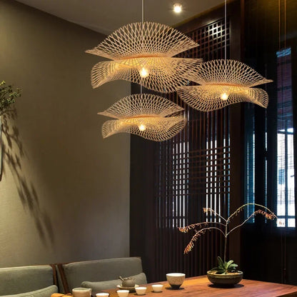 Decorbites™ Bambus-Hängeleuchten: Japanisch handgefertigte Kücheninsel-Leuchter
