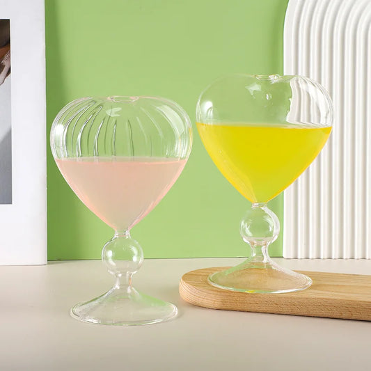 Decorbites™ Herzförmiges Glasbecher-Set für Paare - Cocktail-, Tee-, Kaffee- und Bierglaswaren Trinkgeschirr