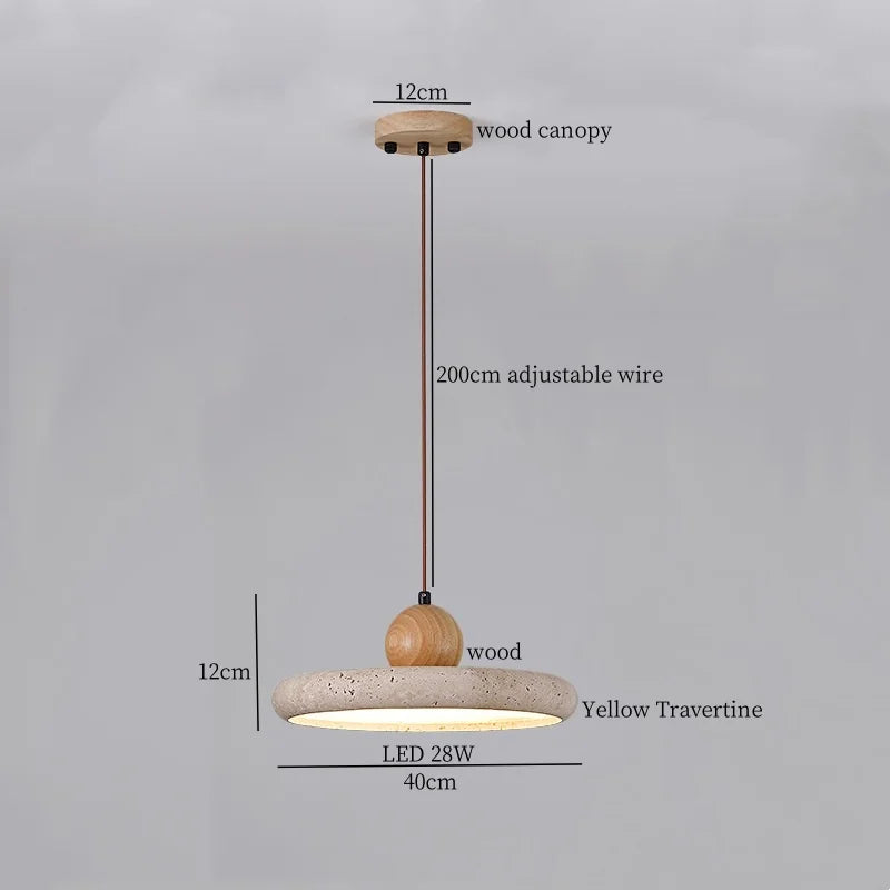 Decorbites™ Glas-Kugelleuchte LED-Hängeleuchte Vintage Gelber Travertin Hanglampe