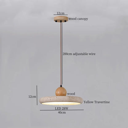 Decorbites™ Glas-Kugelleuchte LED-Hängeleuchte Vintage Gelber Travertin Hanglampe