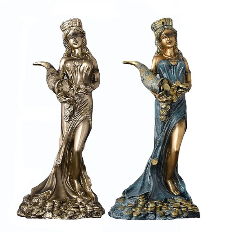 Decorbites™ Griechische Göttin des Reichtums Fortuna Figurine Plouto Glücksstatue Deko-Geschenk