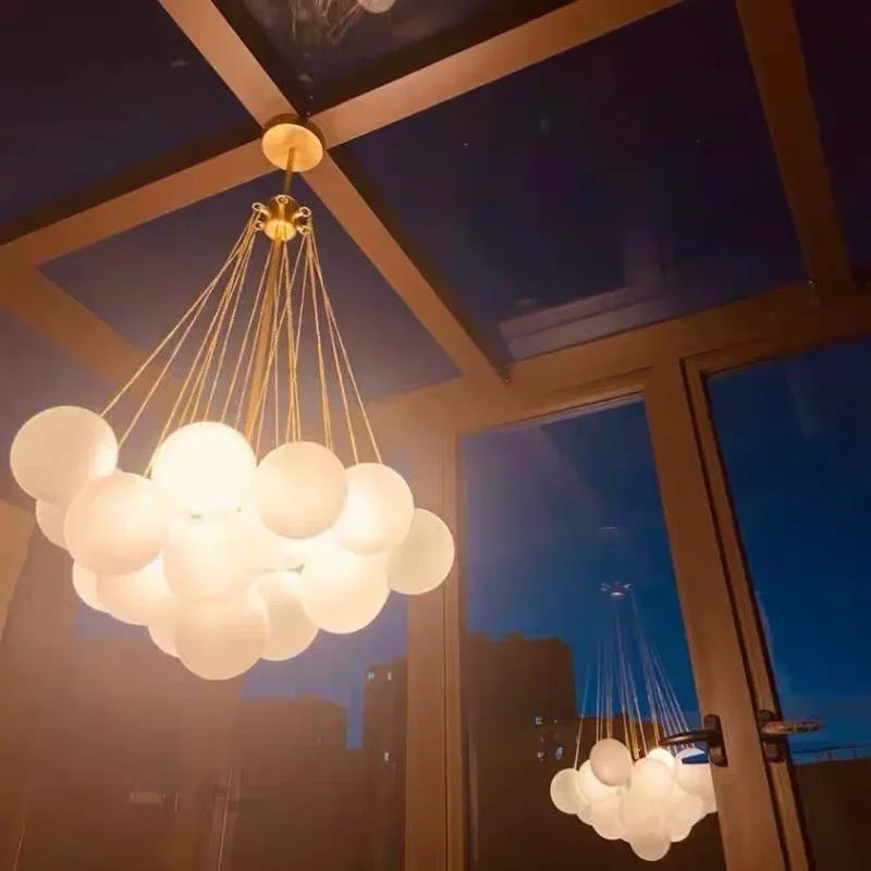 Decorbites™ Glasleuchter: Nordischer 19/37 Kugel-LED-Licht, Schwarzgold-Hängeleuchte für die Hausdekoration