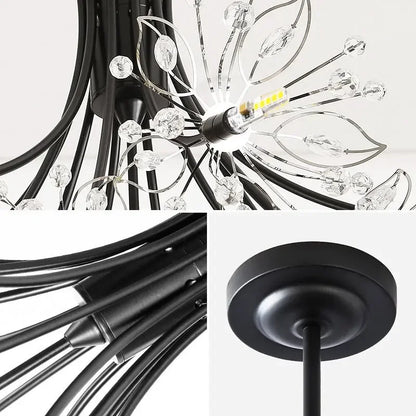 DecorBites™ Crystal Bionic Petals Chandelier for Living Dining Bedroom Hall Hotel Decor
