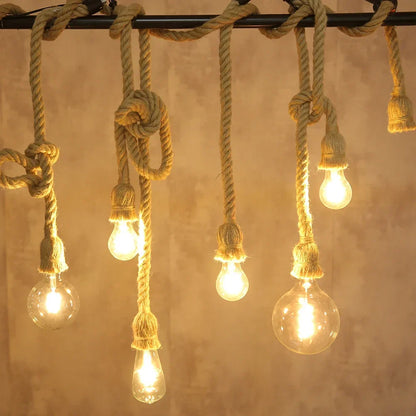 Decorbites™ Hanfseil-Hängeleuchten Retro-Loft-Industrie-Stil Hängelampe für Wohnzimmer Heimdekoration