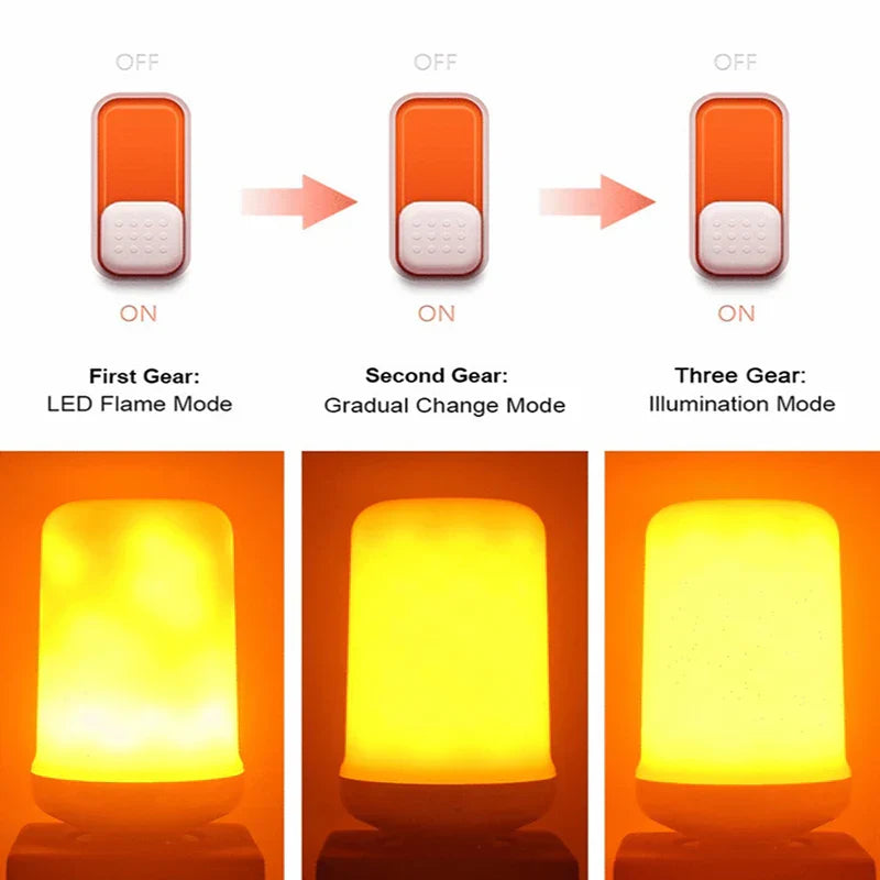 DecorBites™ LED Flame Light Bulb 4 Modes Party Flame Effect Light for KTV Festival Garden Decor