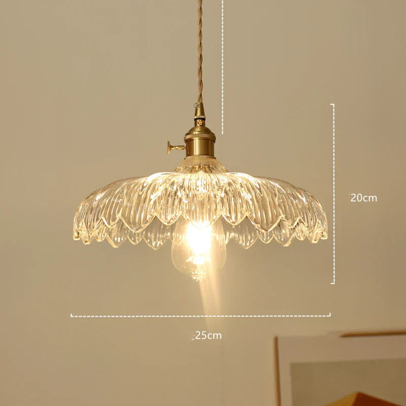 DecorBites™ Green Glass LED Hanging Light Fixture Copper Socket Modern Pendant Lamp