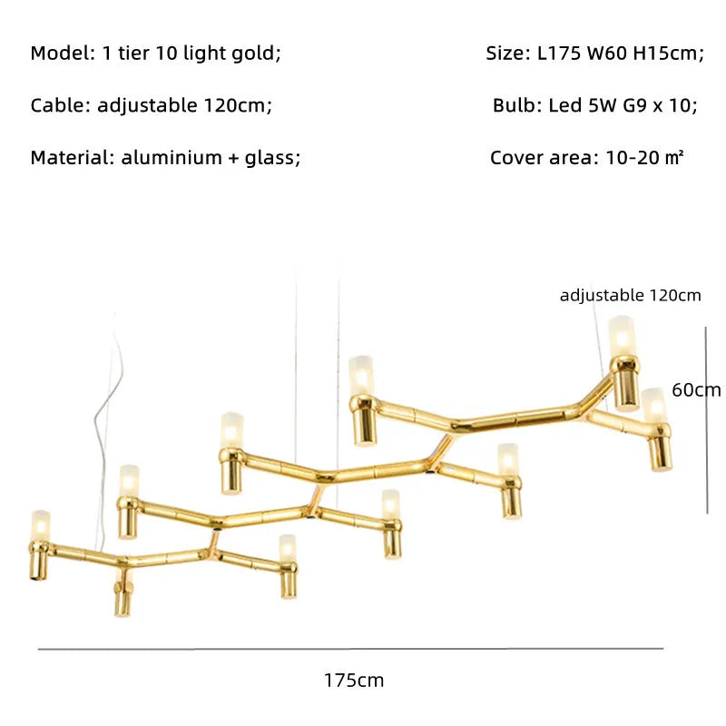 DecorBites™ Crown Major Chandelier: Modern Luxury LED Light for Kitchen, Hotel, Living Room