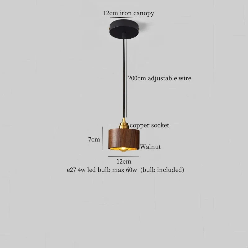 Vintage Wood Pendant Light