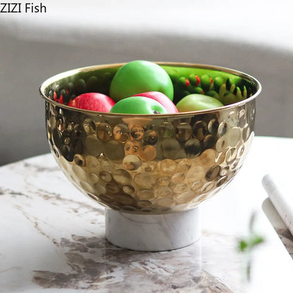 Decorbites™ Hammer-Muster Früchte-Schale: Elegantes Aufbewahrungstablett für Snacks, Nüsse und Desserts zu Hause