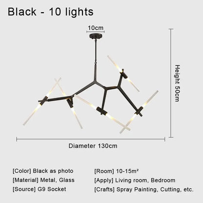 DecorBites™ Glass LED Chandelier Ceiling Light for Modern Nordic Design Home Decor