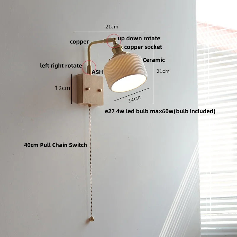 Ceramic Walnut Wall Sconce
