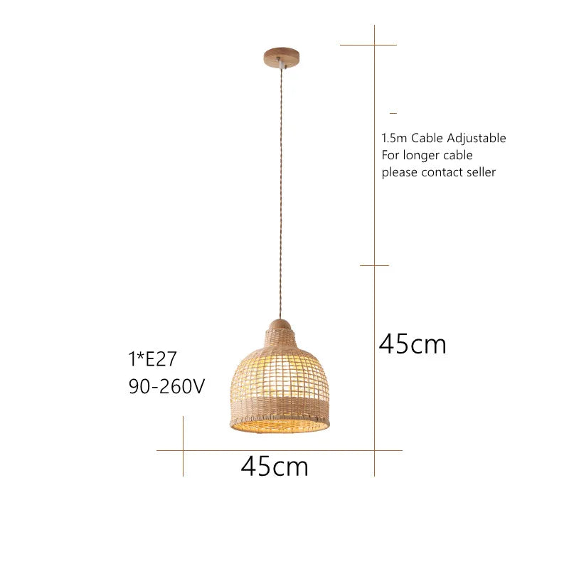 Decorbites™ Bambus-Pendantlampen im handgefertigten natürlichen Wabi-Sabi-Stil für Zuhause, Esszimmer, Bartheke