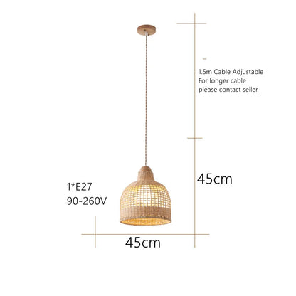 Decorbites™ Bambus-Pendantlampen im handgefertigten natürlichen Wabi-Sabi-Stil für Zuhause, Esszimmer, Bartheke