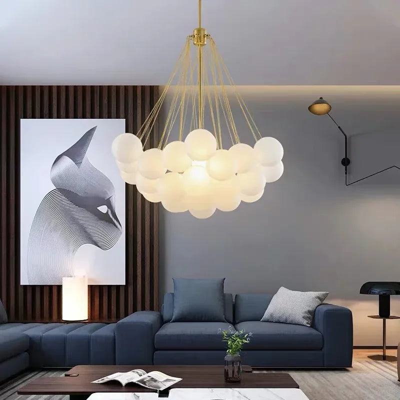 Decorbites™ Glasleuchter: Nordischer 19/37 Kugel-LED-Licht, Schwarzgold-Hängeleuchte für die Hausdekoration