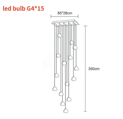 DecorBites™ Crystal Ball Nordic LED Chandelier - Modern Staircase Decorative Lighting