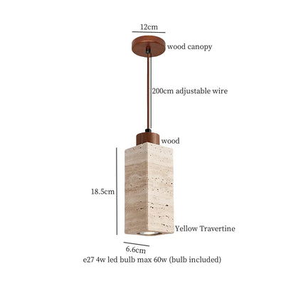 Decorbites™ Japanischer Stein-LED-Pendant-Lampe Gelber Travertin Wabi-Sabi Hängelampe