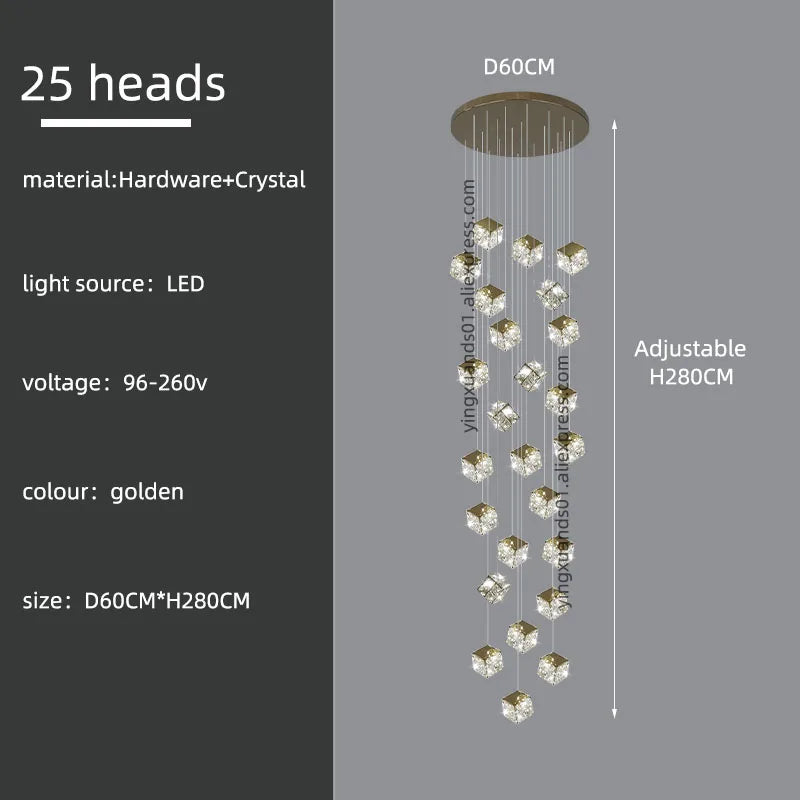 Decorbites™ Kristall Moderne Kronleuchter für Wohnzimmer Luxus-Loft LED-Beleuchtung Treppenhaus-Kronleuchter