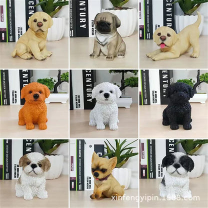 DecorBites™ Dog Sculpture for Home Decor - Lifelike Resin Pup Figurine Craft