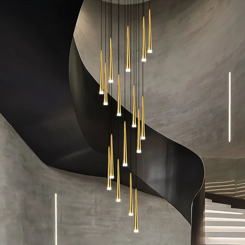 Decorbites™ Loft Schwarz LED Treppenleuchter für modernes Wohnzimmer und Restaurant