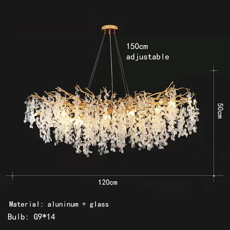 Decorbites™ Gold-Aluminium-Kristall-Kronleuchter für elegante Beleuchtung im Esszimmer